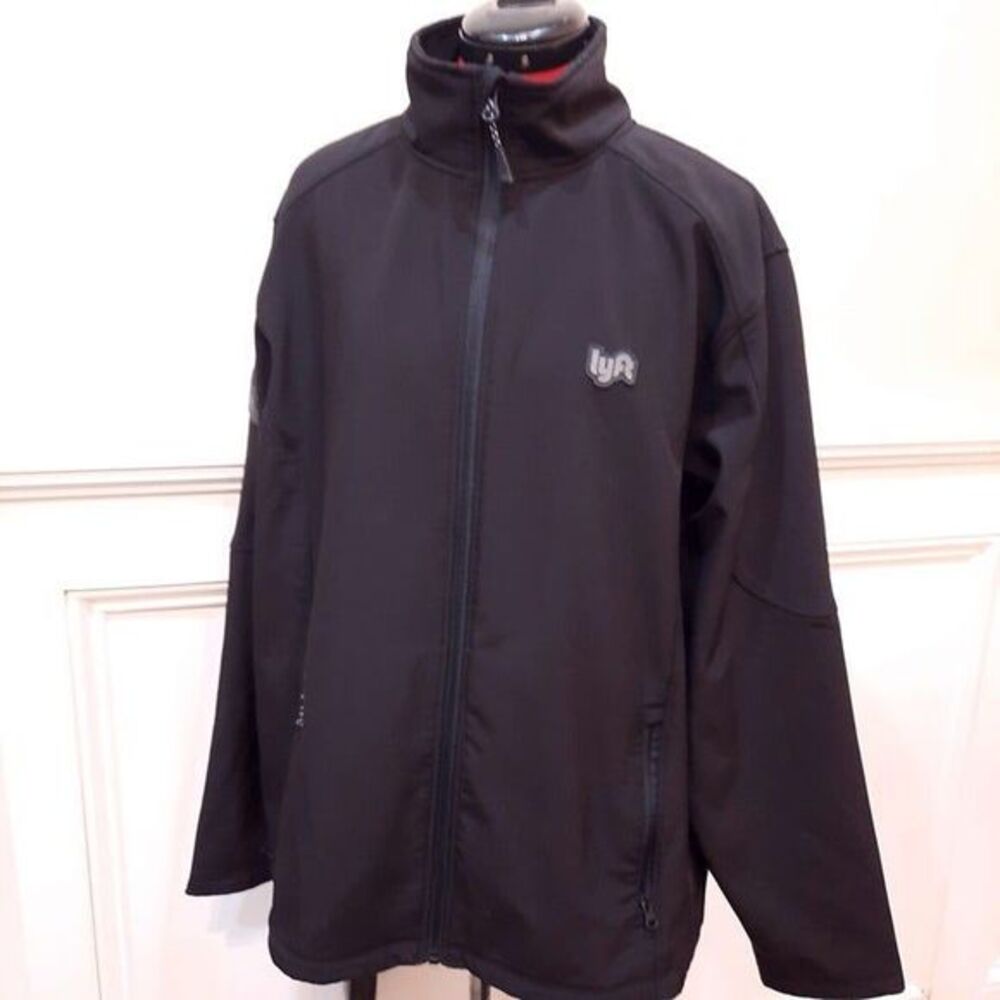 LYFT driver Black Fleece‎ Lined Jacket X-large XL Unisex full zip soft shell 1K